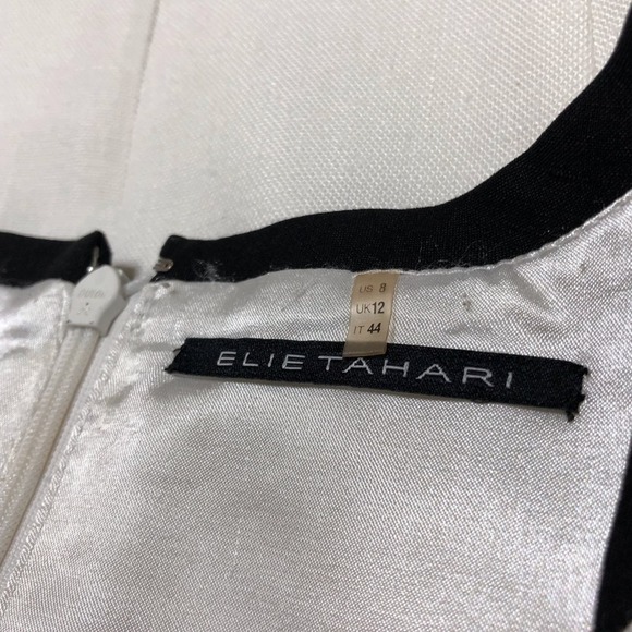 Elie Tahari Womens Dress 8 Sleeveless Black Lace Trim - Picture 3 of 6